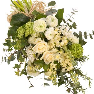 A mixed white flower sheaf.